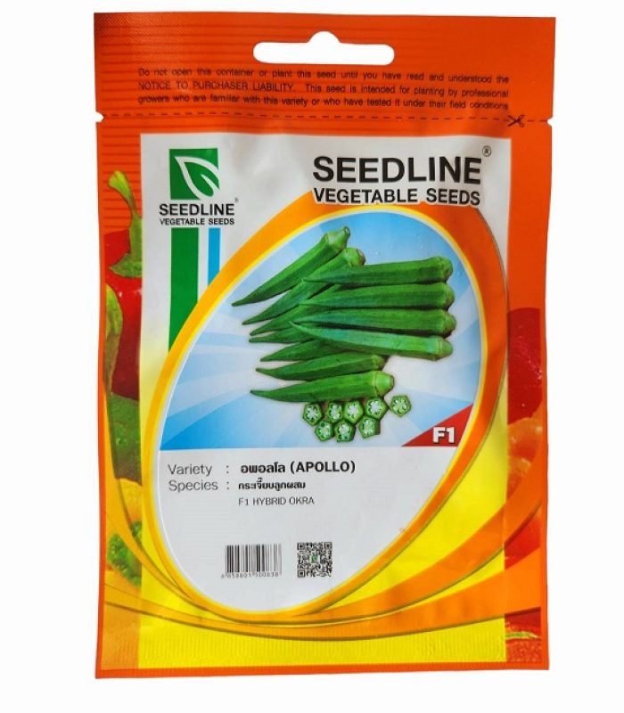เมล็ดพันธุ์ กระเจี๊ยบเขียวลูกผสม Apollo ตรา seedline